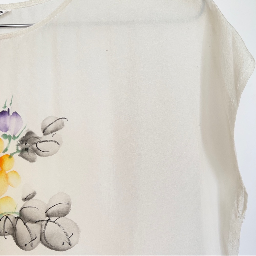 VTG Silk Watercolor Floral Top - Picture 7 of 8